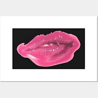 Pink fighter lips sticker Posters and Art